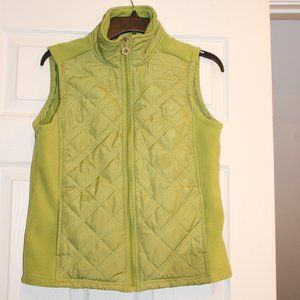 Barrage Green Vest Fleece and Quilted Sz M
